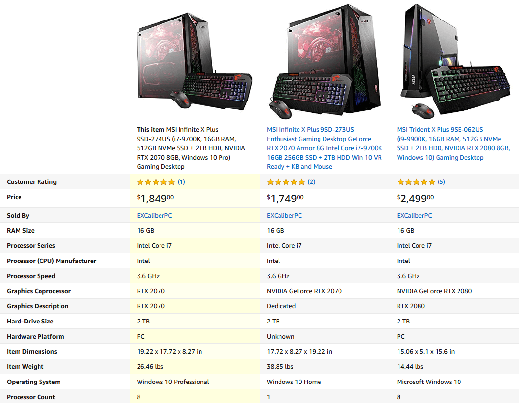 Compare MSI Infinite A